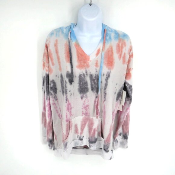 Theo & Spence Tie-Dye Hooded Top Kangaroo Pocket Small NWT $68 - Picture 1 of 5